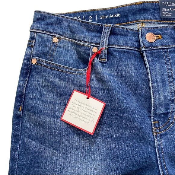 Talbots Classics Flawless Slim Ankle Medium Wash Jeans Sz 2 x28 Slim Denim NWT - Picture 3 of 14